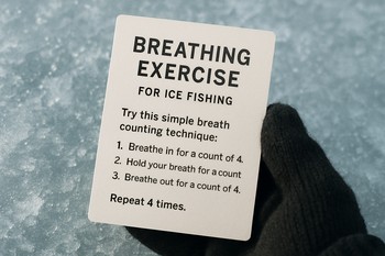 Small printed card with a simple breathing protocol for the ice