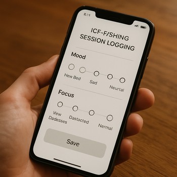 Phone screen showing a simple state tracker for an ice session