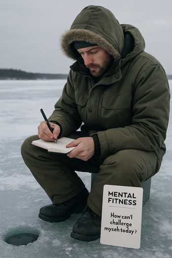 Small notebook with a single ice session card clipped inside