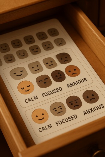 Small handwritten labels for different ice sessions