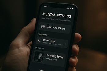 Phone showing dark themed StillIce cards in a gallery view