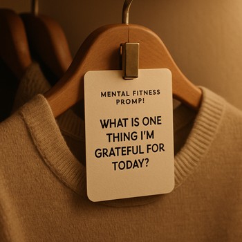 StillIce reminder card hanging from a coat hanger near the door