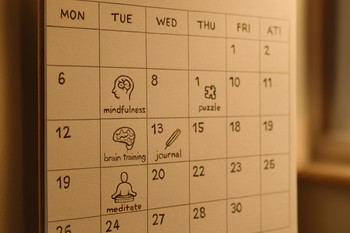 Close view of a small calendar square with a StillIce sticker