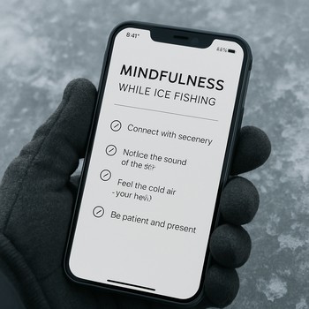Phone screen showing a simple list of three ice session points